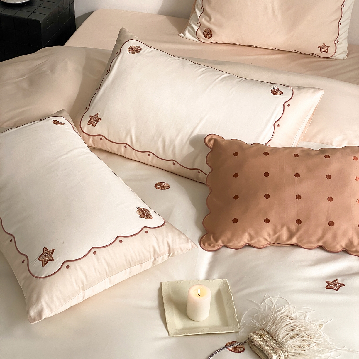 91家纺网 家纺一手货源 找家纺 极简 2026新款100s长绒棉刺绣四件套-香榭雅绣 香榭雅绣-白