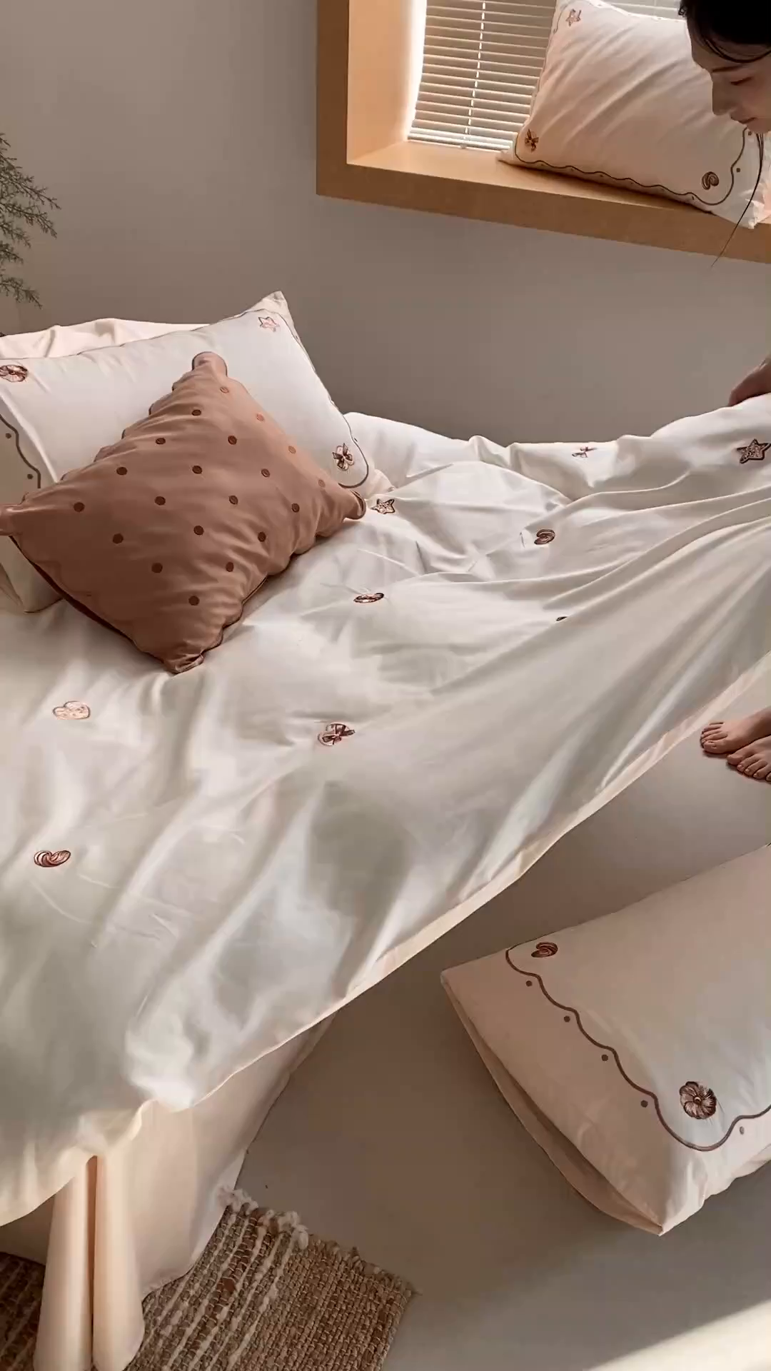 91家纺网 家纺一手货源 找家纺 极简 2026新款100s长绒棉刺绣四件套-香榭雅绣 香榭雅绣-白