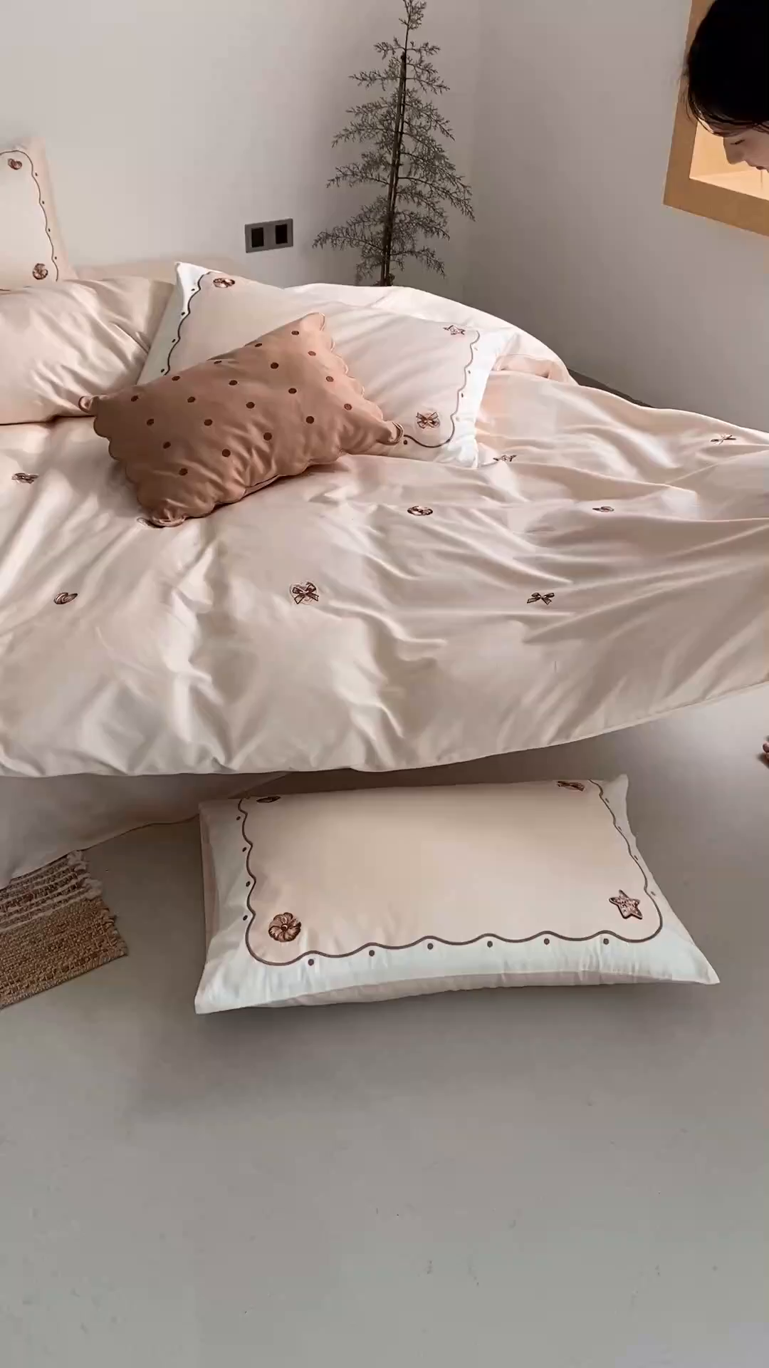 91家纺网 家纺一手货源 找家纺 极简 2026新款100s长绒棉刺绣四件套-香榭雅绣 香榭雅绣-咖