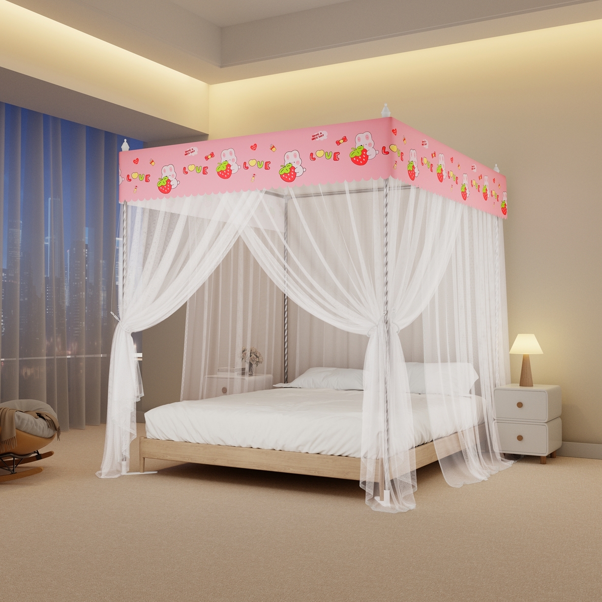 91家纺网 家纺一手货源 找家纺 （总）初心2025新款宫廷蚊帐-凤羽