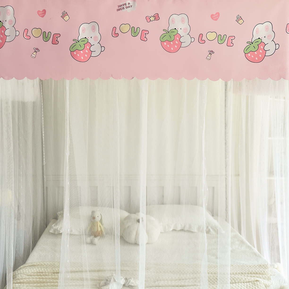 91家纺网 家纺一手货源 找家纺 （总）初心家纺 2026新款宫廷落地印花款蚊帐-场景二