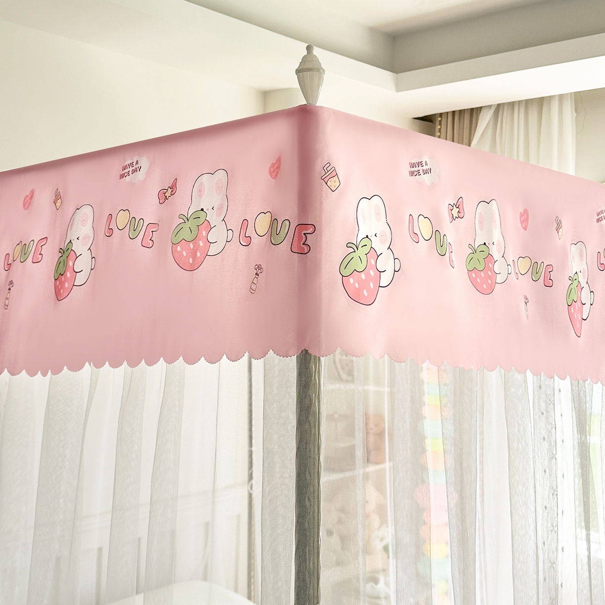 91家纺网 家纺一手货源 找家纺 （总）初心家纺 2026新款宫廷落地印花款蚊帐-场景二