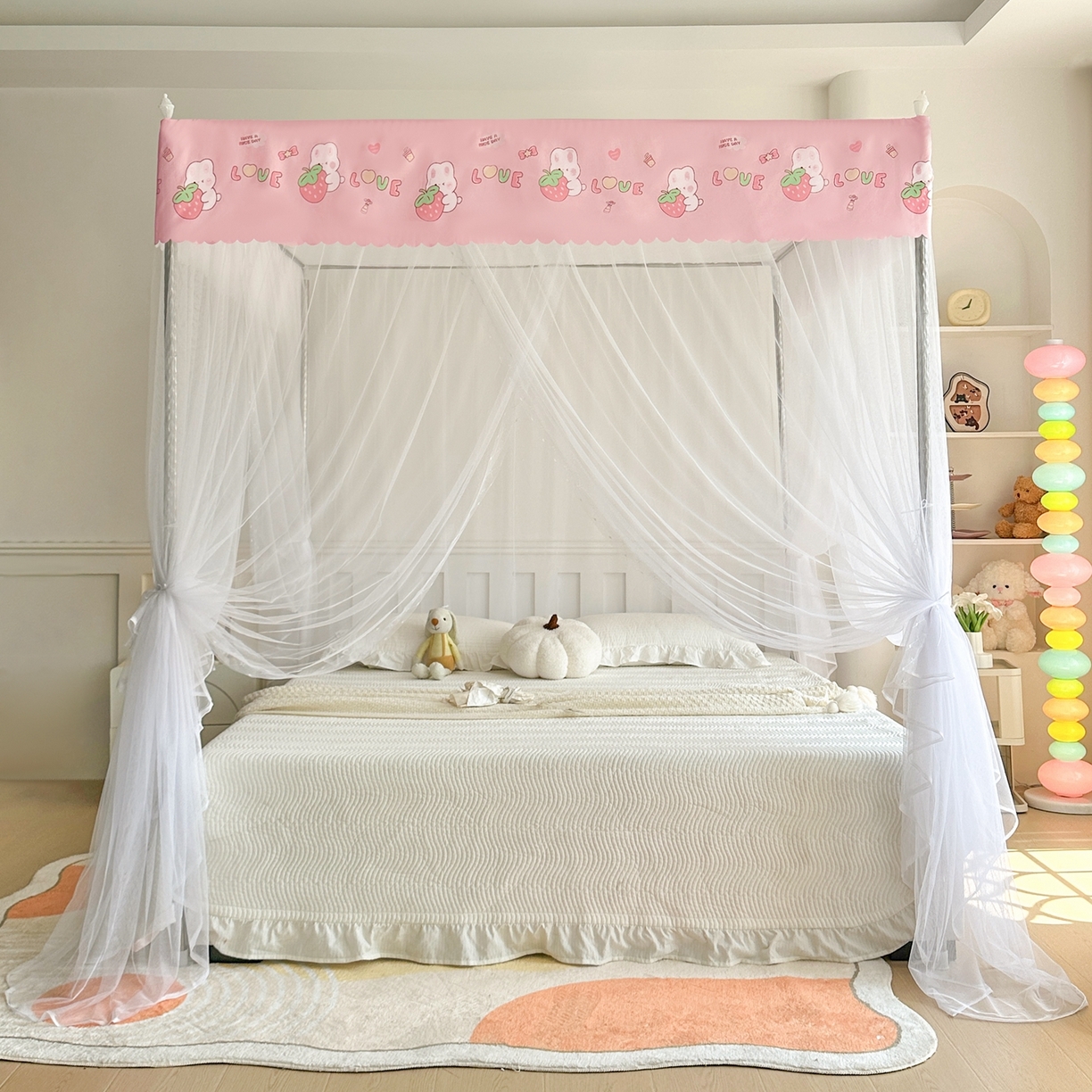 91家纺网 家纺一手货源 找家纺 （总）初心家纺 2026新款宫廷落地印花款蚊帐-场景二