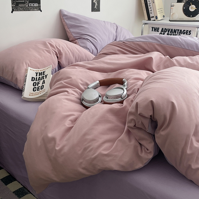 贝拉梦家纺 2026新款无印风高克重加厚云感棉三件套四件套单被套系列 粉芋软酪