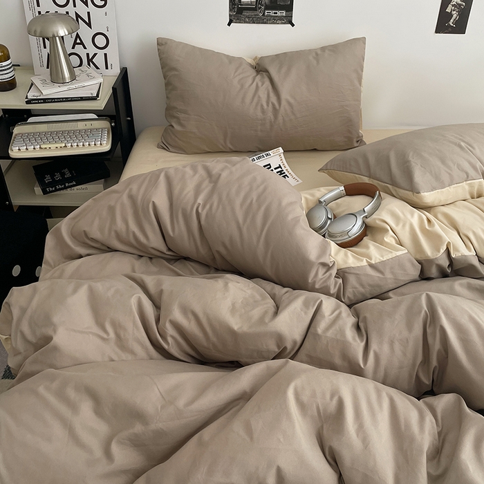 91家纺网 家纺一手货源 找家纺 贝拉梦家纺 2026新款无印风高克重加厚云感棉三件套四件套单被套系列 奶咖绒语