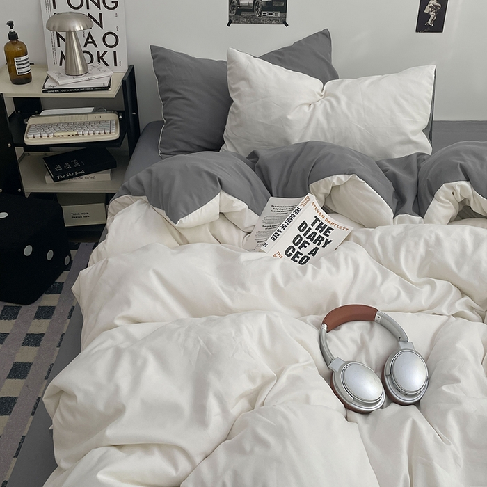 91家纺网 家纺一手货源 找家纺 贝拉梦家纺 2026新款无印风高克重加厚云感棉三件套四件套单被套系列 雾屿白灰