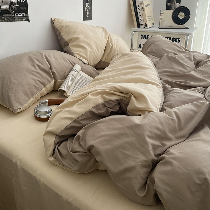 91家纺网 家纺一手货源 找家纺 贝拉梦家纺 2026新款无印风高克重加厚云感棉三件套四件套单被套系列 奶咖绒语