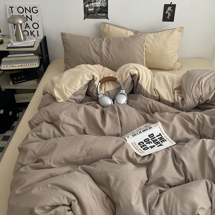 91家纺网 家纺一手货源 找家纺 贝拉梦家纺 2026新款无印风高克重加厚云感棉三件套四件套单被套系列 奶咖绒语