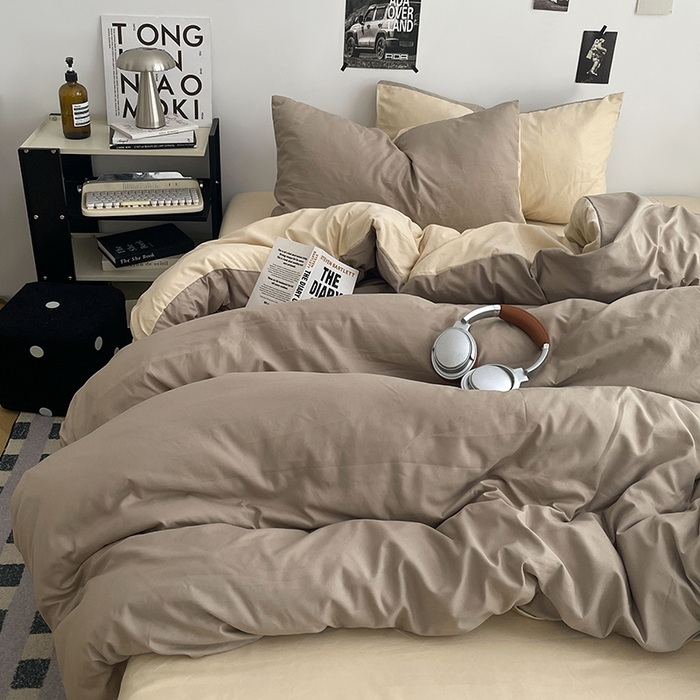 91家纺网 家纺一手货源 找家纺 贝拉梦家纺 2026新款无印风高克重加厚云感棉三件套四件套单被套系列 奶咖绒语