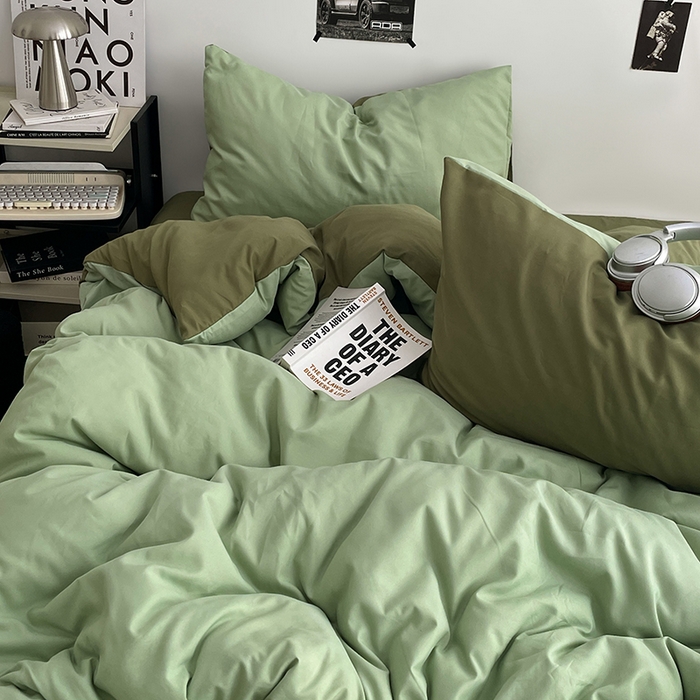 91家纺网 家纺一手货源 找家纺 贝拉梦家纺 2026新款无印风高克重加厚云感棉三件套四件套单被套系列 青野慢调