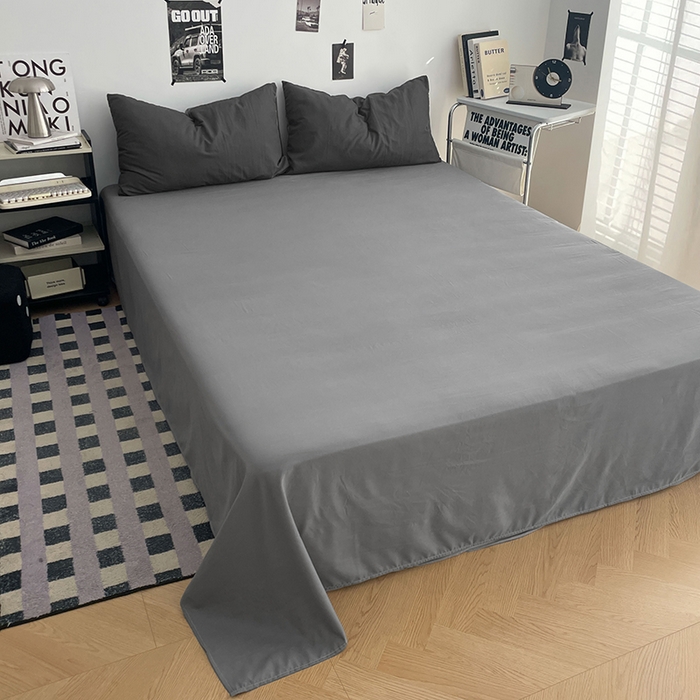 91家纺网 家纺一手货源 找家纺 贝拉梦家纺 2026新款无印风高克重加厚云感棉三件套四件套单被套系列 深空灰律