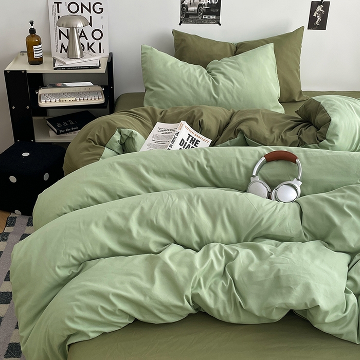 91家纺网 家纺一手货源 找家纺 贝拉梦家纺 2026新款无印风高克重加厚云感棉三件套四件套单被套系列 青野慢调