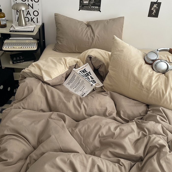 91家纺网 家纺一手货源 找家纺 贝拉梦家纺 2026新款无印风高克重加厚云感棉三件套四件套单被套系列 奶咖绒语