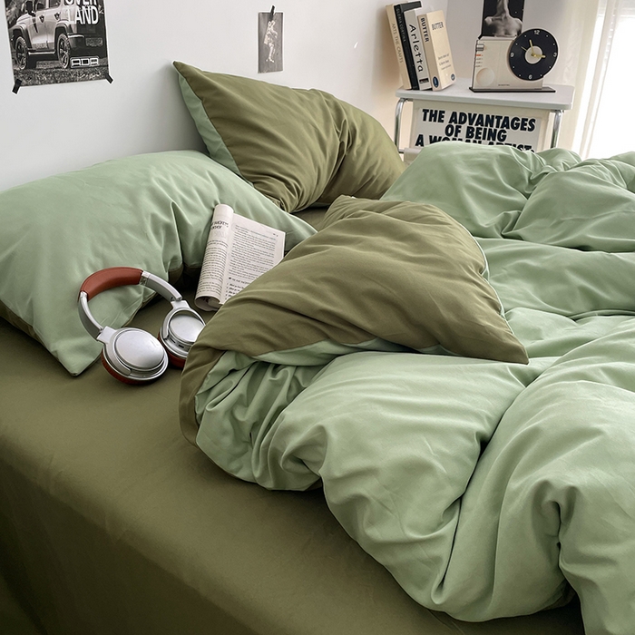 91家纺网 家纺一手货源 找家纺 贝拉梦家纺 2026新款无印风高克重加厚云感棉三件套四件套单被套系列 青野慢调