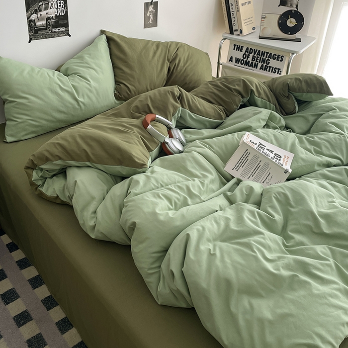 91家纺网 家纺一手货源 找家纺 贝拉梦家纺 2026新款无印风高克重加厚云感棉三件套四件套单被套系列 青野慢调