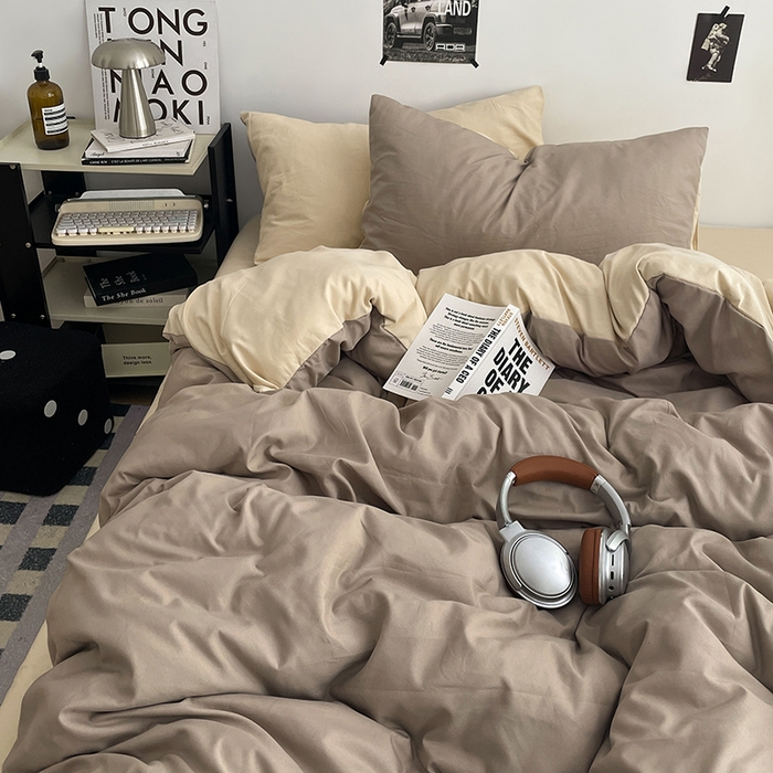 91家纺网 家纺一手货源 找家纺 贝拉梦家纺 2026新款无印风高克重加厚云感棉三件套四件套单被套系列 奶咖绒语