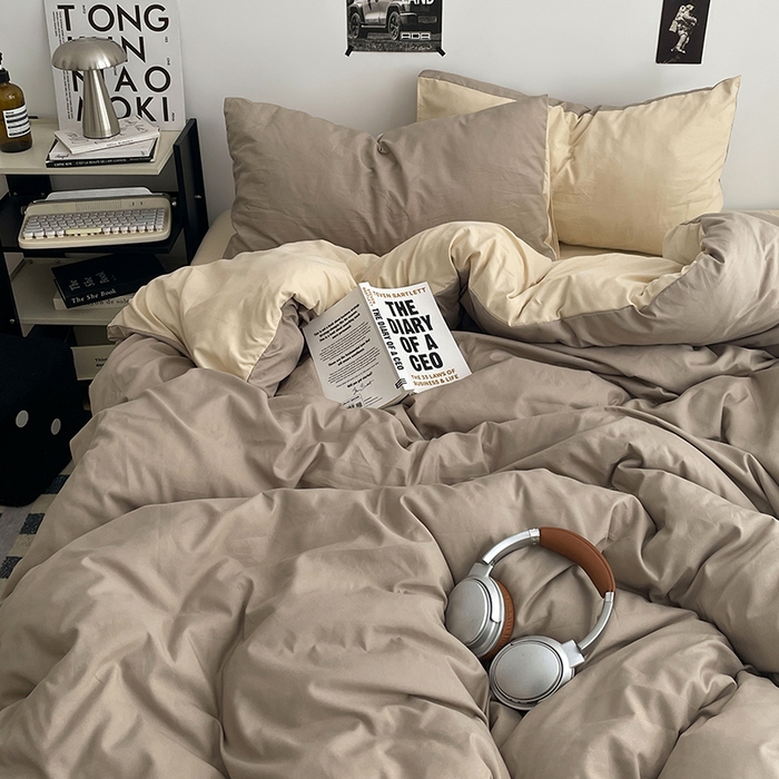 91家纺网 家纺一手货源 找家纺 贝拉梦家纺 2026新款无印风高克重加厚云感棉三件套四件套单被套系列 奶咖绒语