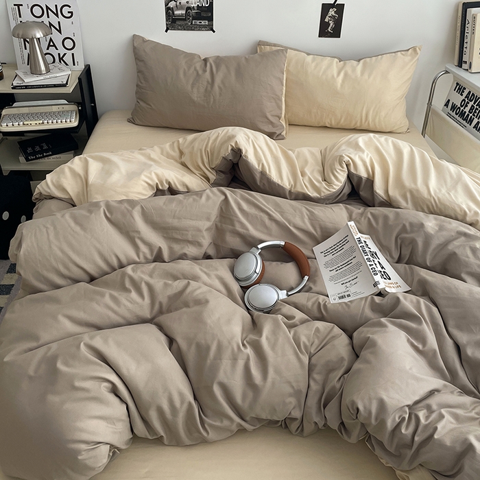 91家纺网 家纺一手货源 找家纺 贝拉梦家纺 2026新款无印风高克重加厚云感棉三件套四件套单被套系列 奶咖绒语