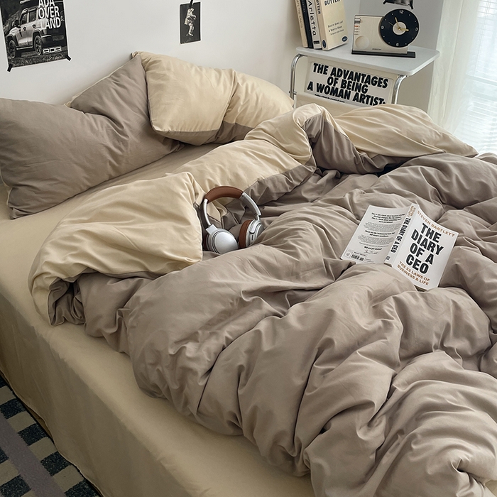 91家纺网 家纺一手货源 找家纺 贝拉梦家纺 2026新款无印风高克重加厚云感棉三件套四件套单被套系列 奶咖绒语