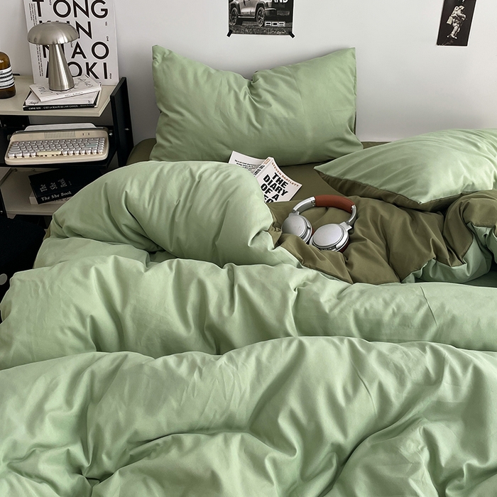 91家纺网 家纺一手货源 找家纺 贝拉梦家纺 2026新款无印风高克重加厚云感棉三件套四件套单被套系列 青野慢调