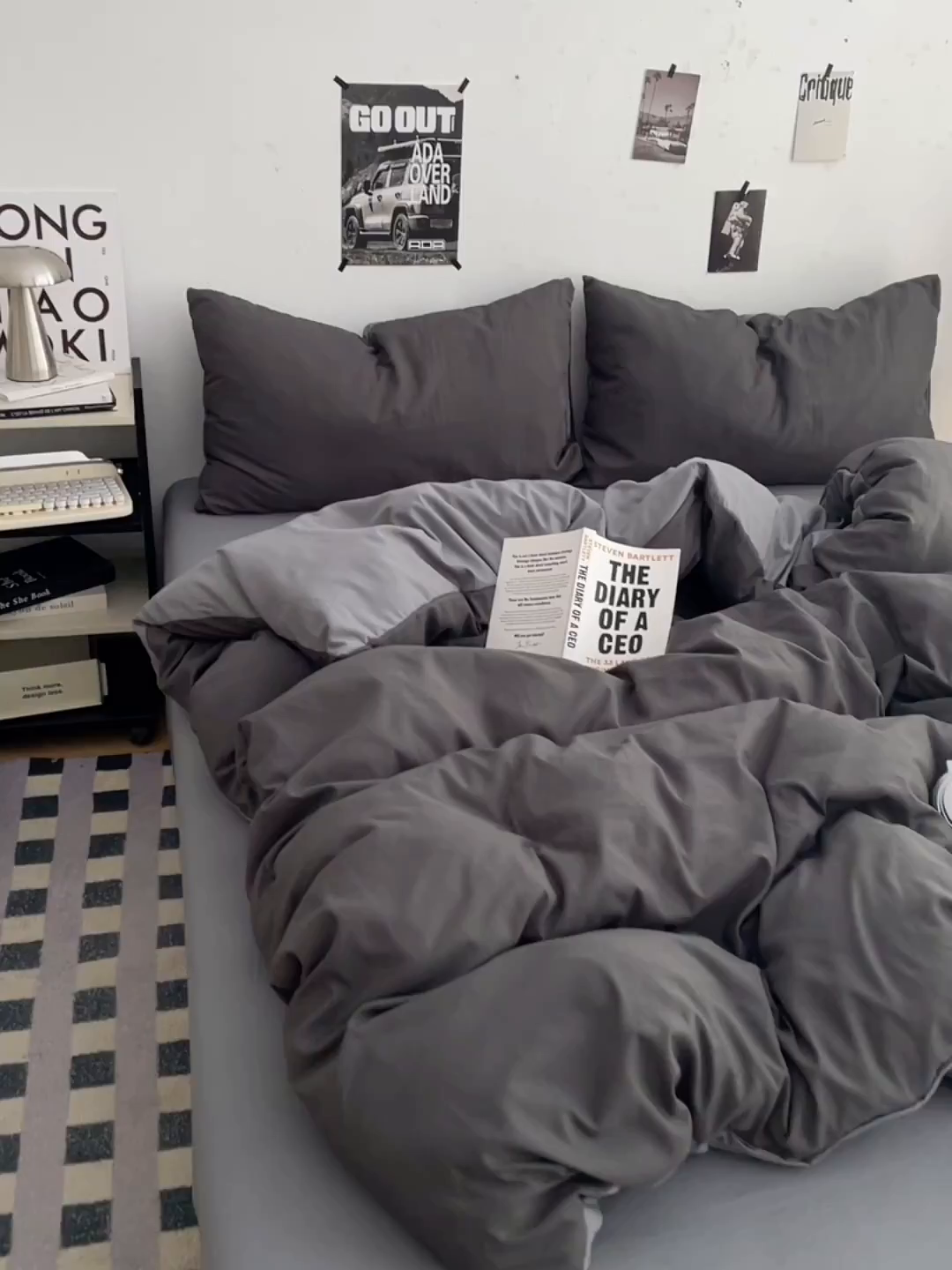 91家纺网 家纺一手货源 找家纺 贝拉梦家纺 2026新款无印风高克重加厚云感棉三件套四件套单被套系列 深空灰律