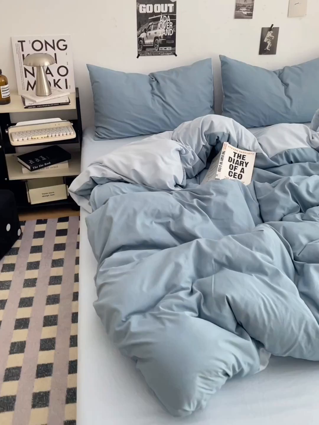 91家纺网 家纺一手货源 找家纺 贝拉梦家纺 2026新款无印风高克重加厚云感棉三件套四件套单被套系列 海蓝雾蓝