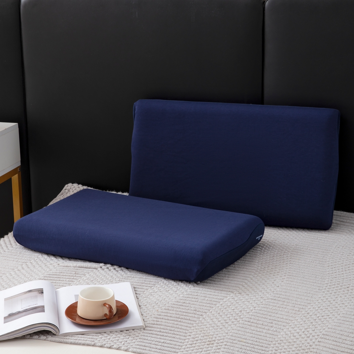 91家纺网 家纺一手货源 找家纺 胜诗梵 2026新款亚朵二代三代深睡单枕套枕套单件单品枕套 深蓝色