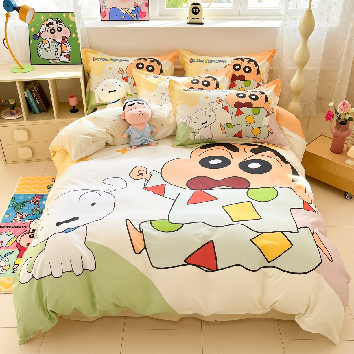 91家纺网 家纺一手货源 找家纺 （总）博雅 2026新款蜡笔小新正版授权全棉纯棉大版四件套