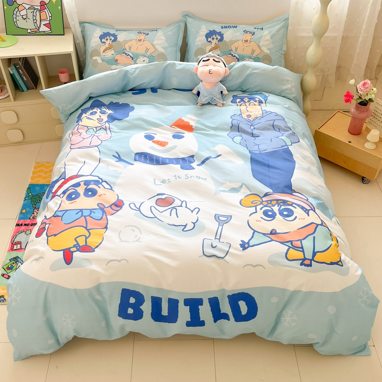 91家纺网 家纺一手货源 找家纺 （总）博雅 2026新款蜡笔小新正版授权全棉纯棉大版四件套