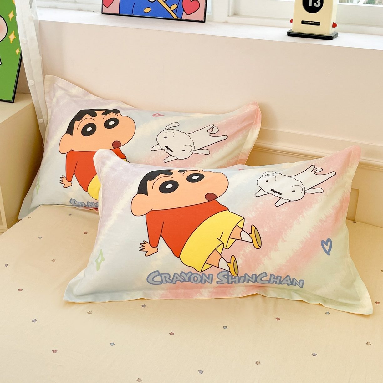 91家纺网 家纺一手货源 找家纺 博雅 2026新款蜡笔小新正版授权全棉纯棉大版四件套 大版-呆萌蜡笔小新