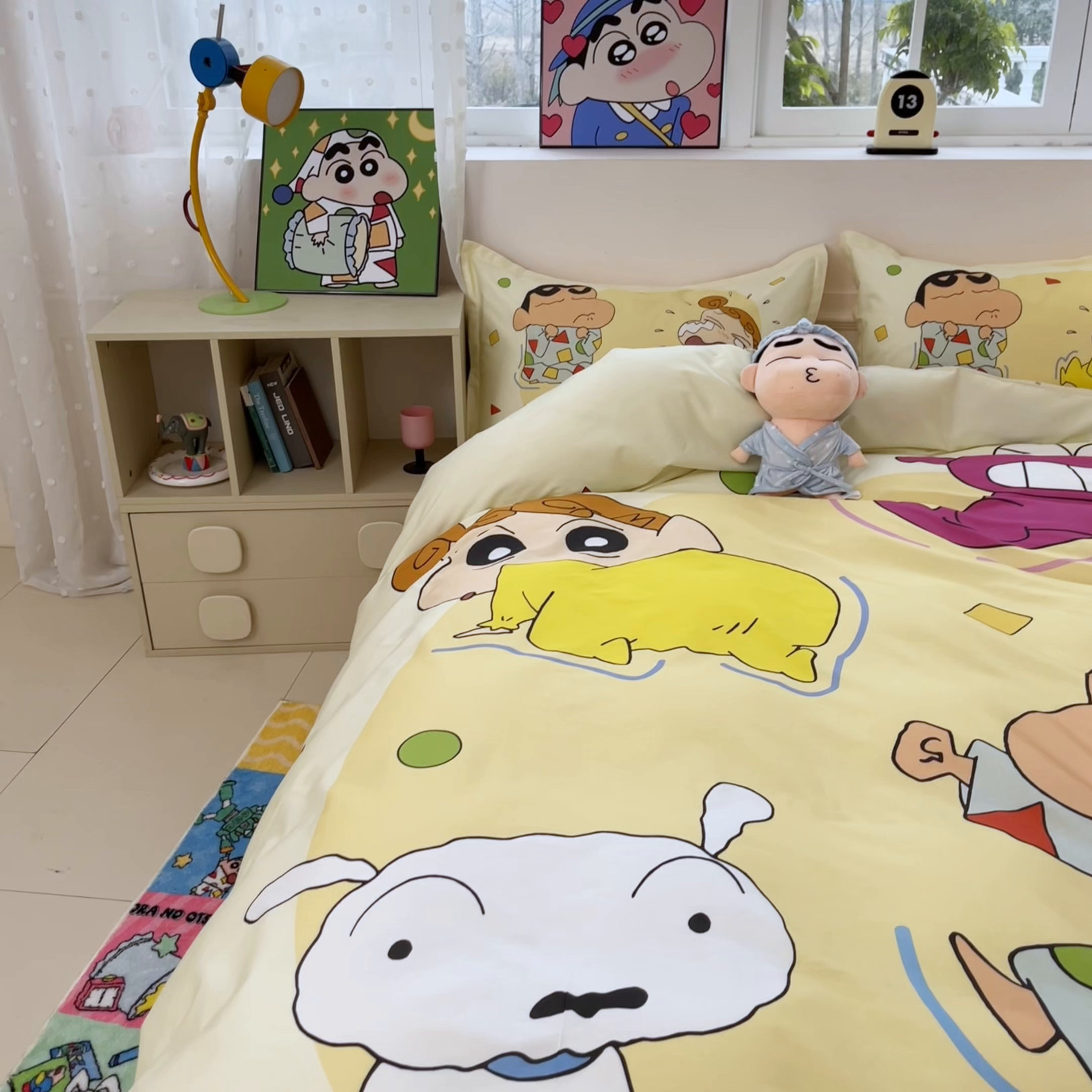 91家纺网 家纺一手货源 找家纺 博雅 2026新款蜡笔小新正版授权全棉纯棉大版四件套 大版-童趣小新