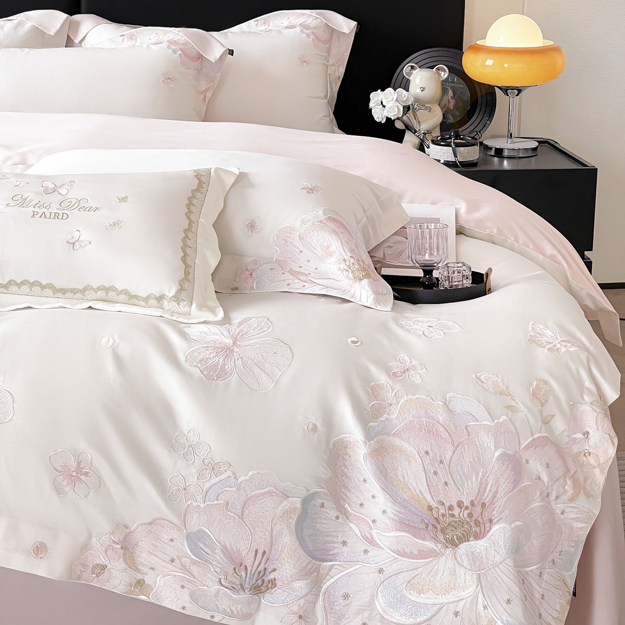 91家纺网 家纺一手货源 找家纺 （总） 2026马年特惠新品A类长绒棉纯棉四件套100全棉重工刺绣被套床单床笠轻奢高级感床上用品-花之语