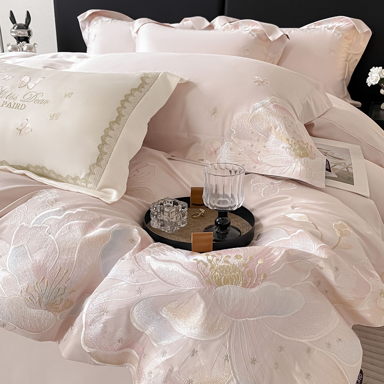 91家纺网 家纺一手货源 找家纺 （总） 2026马年特惠新品A类长绒棉纯棉四件套100全棉重工刺绣被套床单床笠轻奢高级感床上用品-花之语