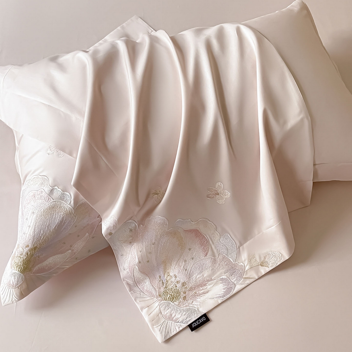 91家纺网 家纺一手货源 找家纺  2026马年特惠新品A类长绒棉纯棉四件套100全棉重工刺绣被套床单床笠轻奢高级感床上用品-花之语 花之语-颜粉