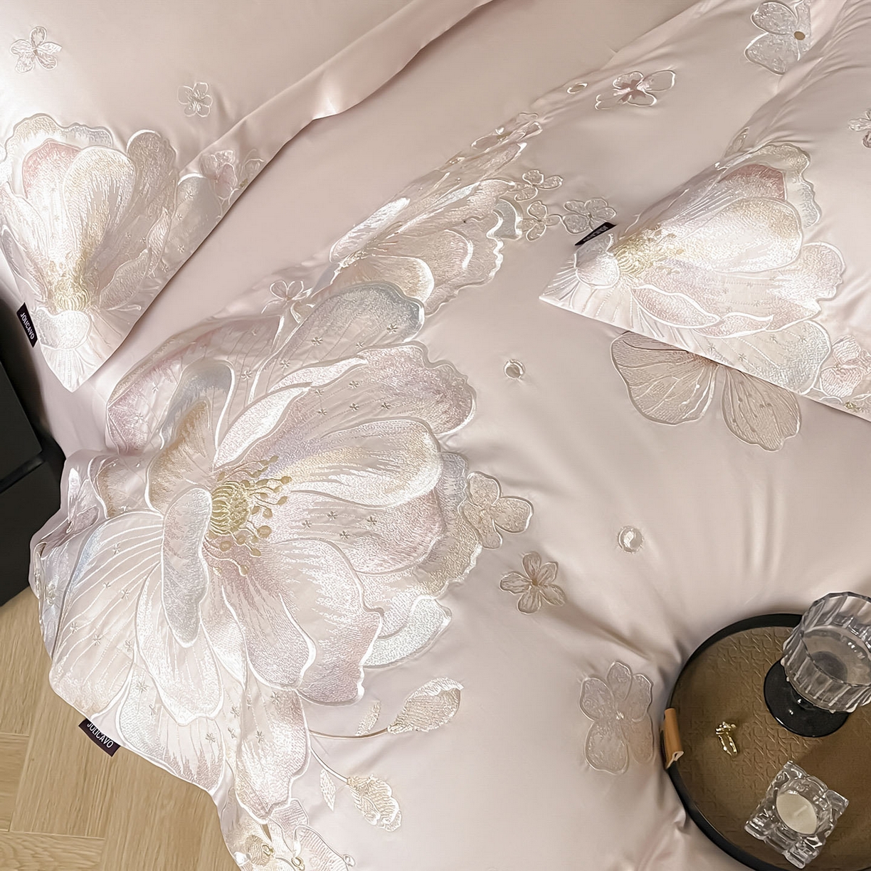 91家纺网 家纺一手货源 找家纺 （总）2026马年特惠新品A类长绒棉纯棉四件套100全棉重工刺绣被套床单床笠轻奢高级感床上用品-花之语