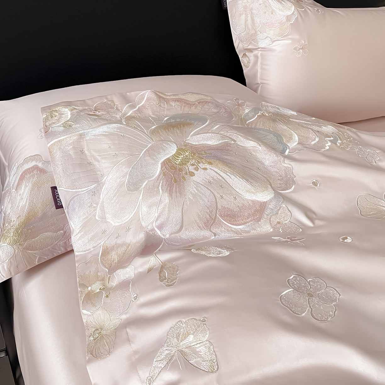 91家纺网 家纺一手货源 找家纺 （总）2026马年特惠新品A类长绒棉纯棉四件套100全棉重工刺绣被套床单床笠轻奢高级感床上用品-花之语