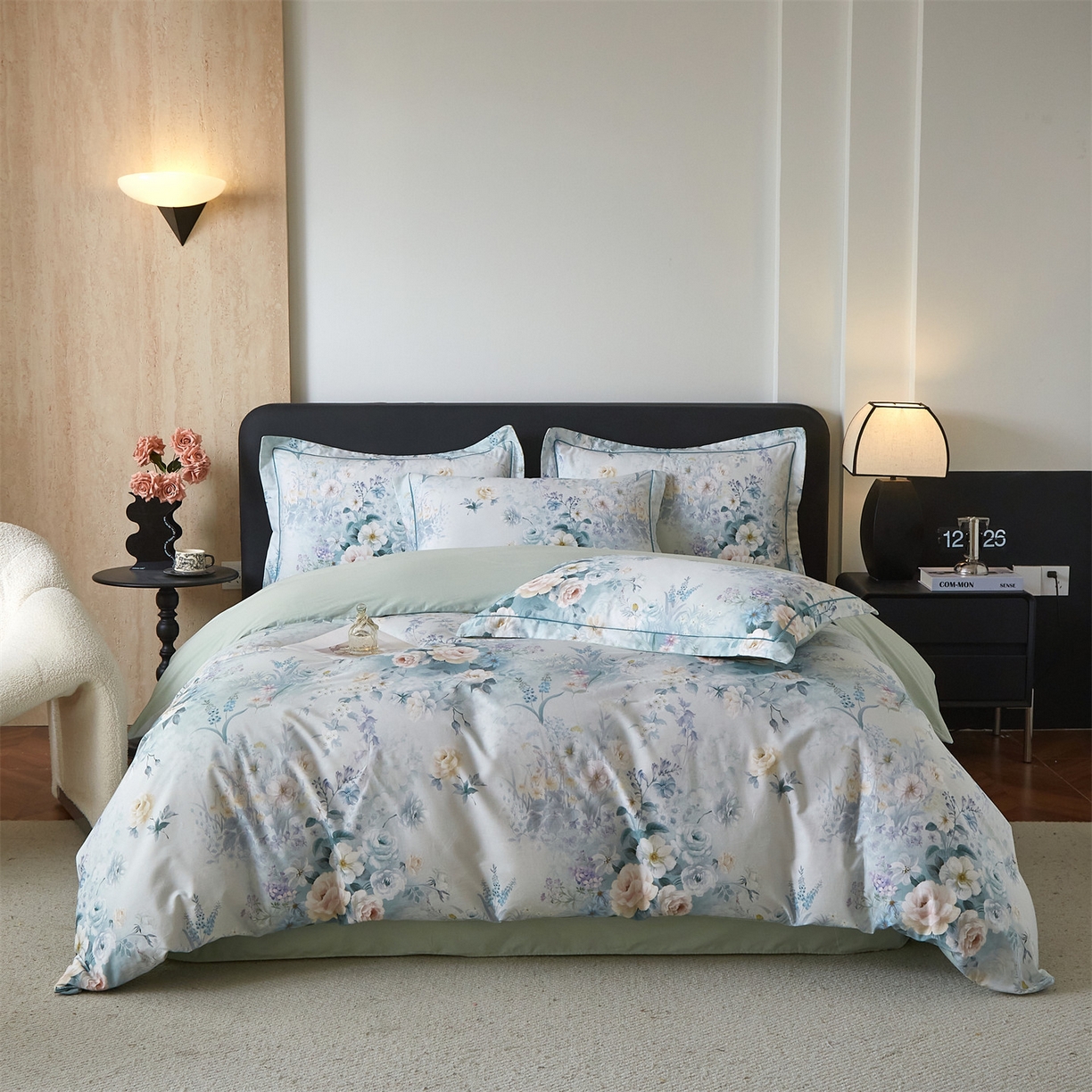 91家纺网 家纺一手货源 找家纺 曼秀琳 2026新款铂金棉数码印花四件套(全棉133*76) 可提供买家秀图片 馨颜-兰