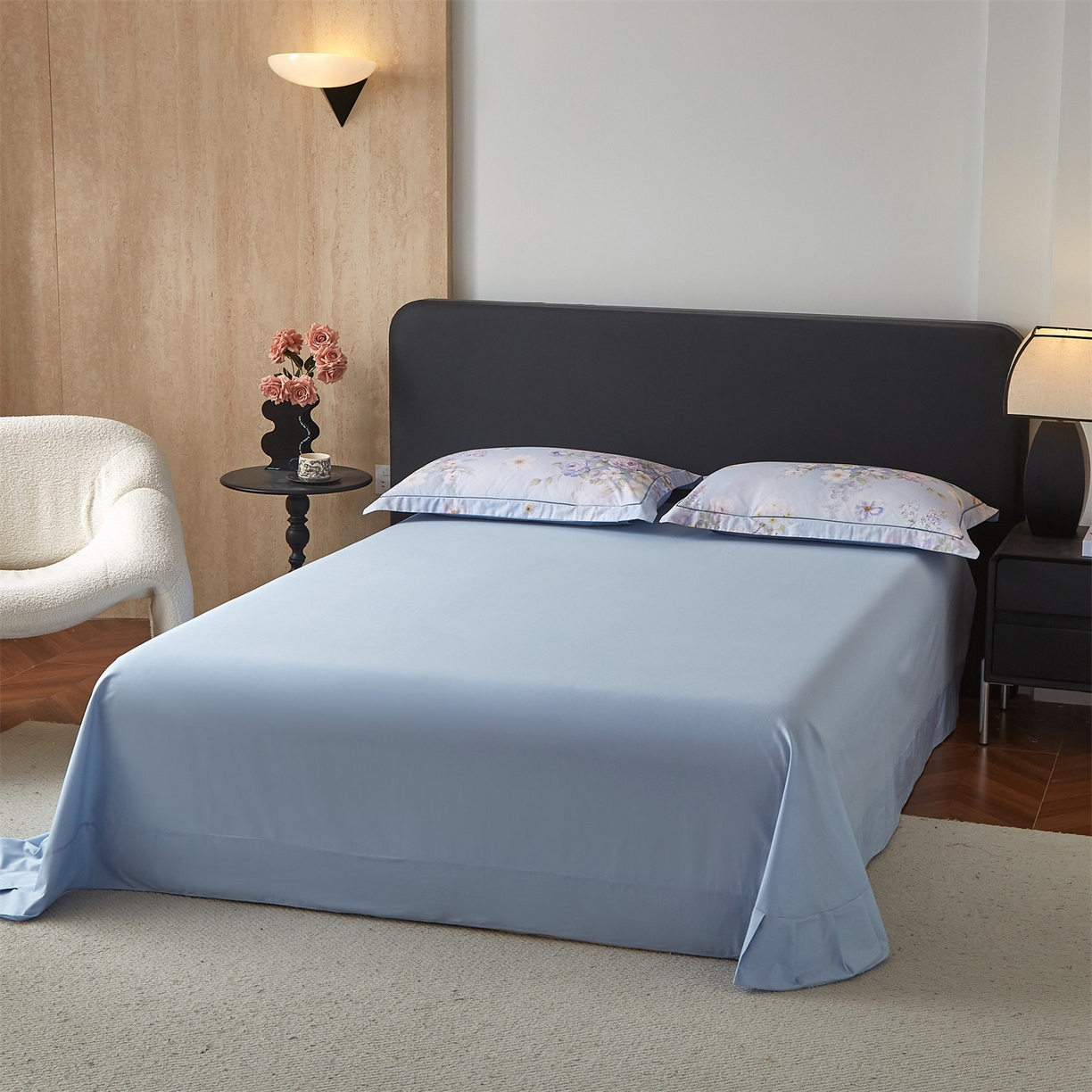 91家纺网 家纺一手货源 找家纺 曼秀琳 2026新款铂金棉数码印花四件套(全棉133*76) 可提供买家秀图片 春色如许-兰