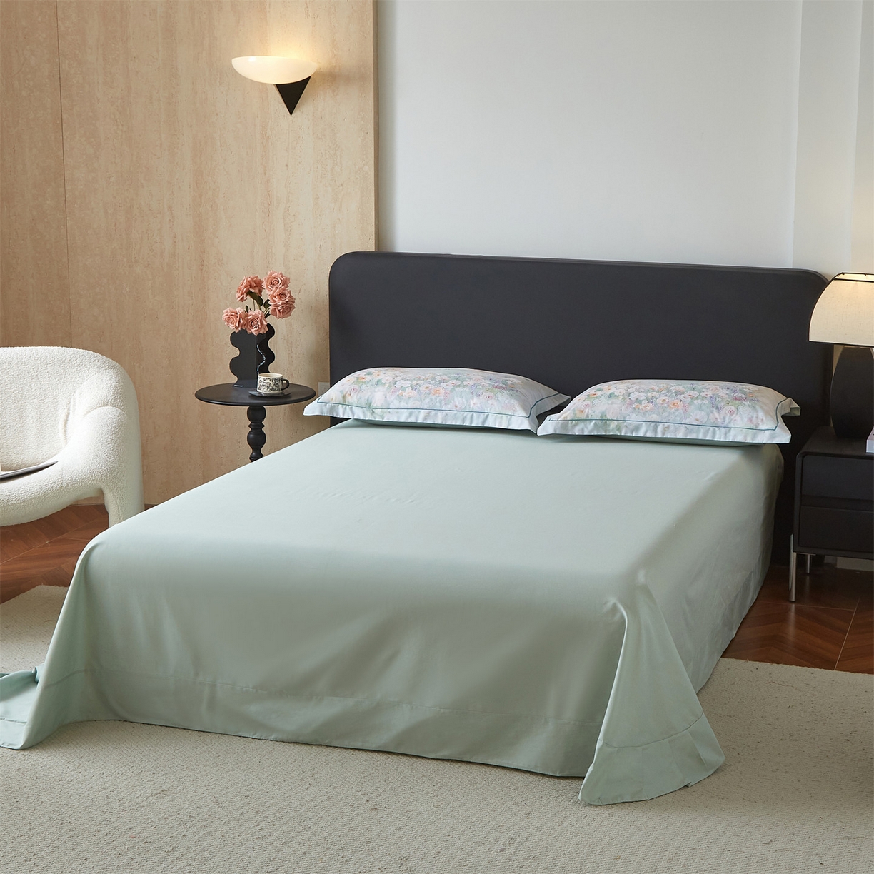 91家纺网 家纺一手货源 找家纺 曼秀琳 2026新款铂金棉数码印花四件套(全棉133*76) 可提供买家秀图片 风景宜人-绿