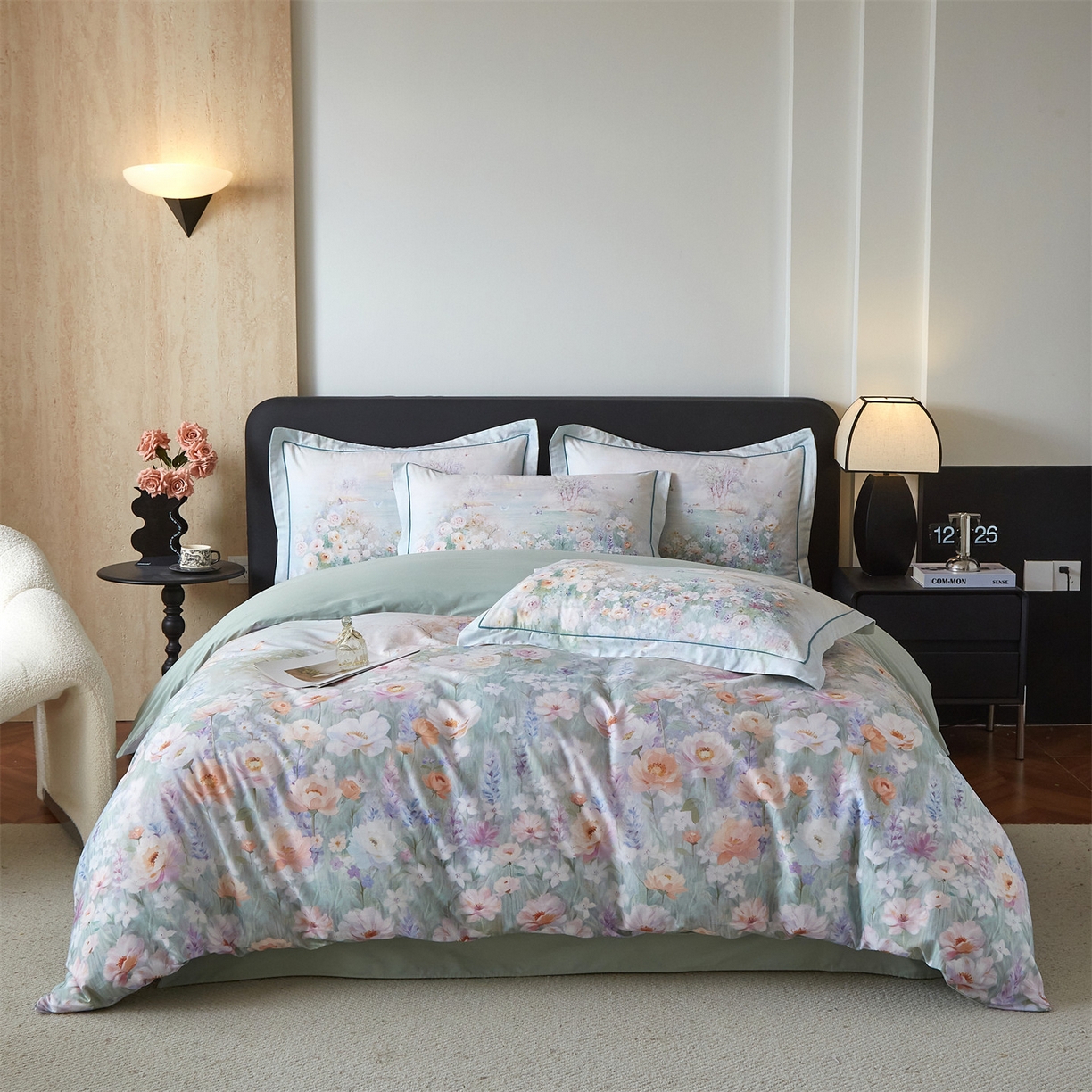 曼秀琳 2026新款铂金棉数码印花四件套(全棉133*76) 可提供买家秀图片 风景宜人-绿