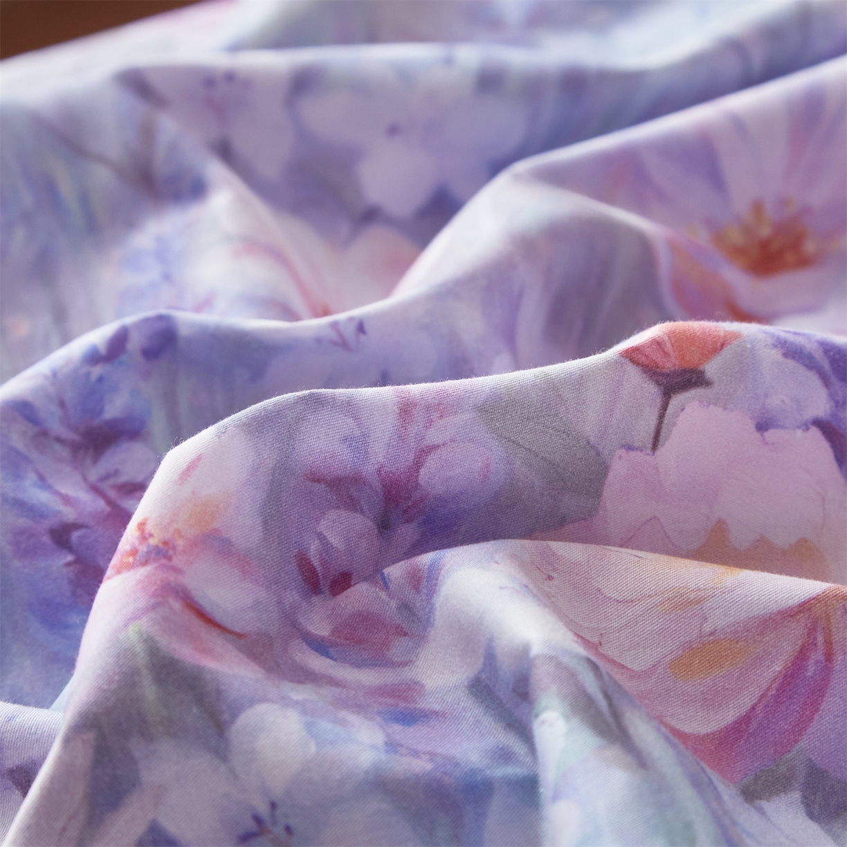 91家纺网 家纺一手货源 找家纺 曼秀琳 2026新款铂金棉数码印花四件套(全棉133*76) 可提供买家秀图片 风景宜人-紫