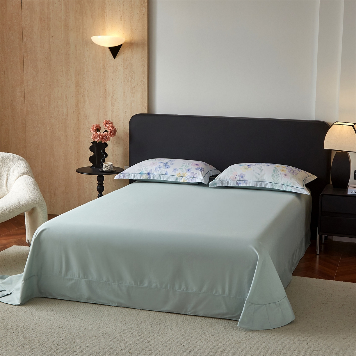 91家纺网 家纺一手货源 找家纺 曼秀琳 2026新款铂金棉数码印花四件套(全棉133*76) 可提供买家秀图片 林间织梦-兰