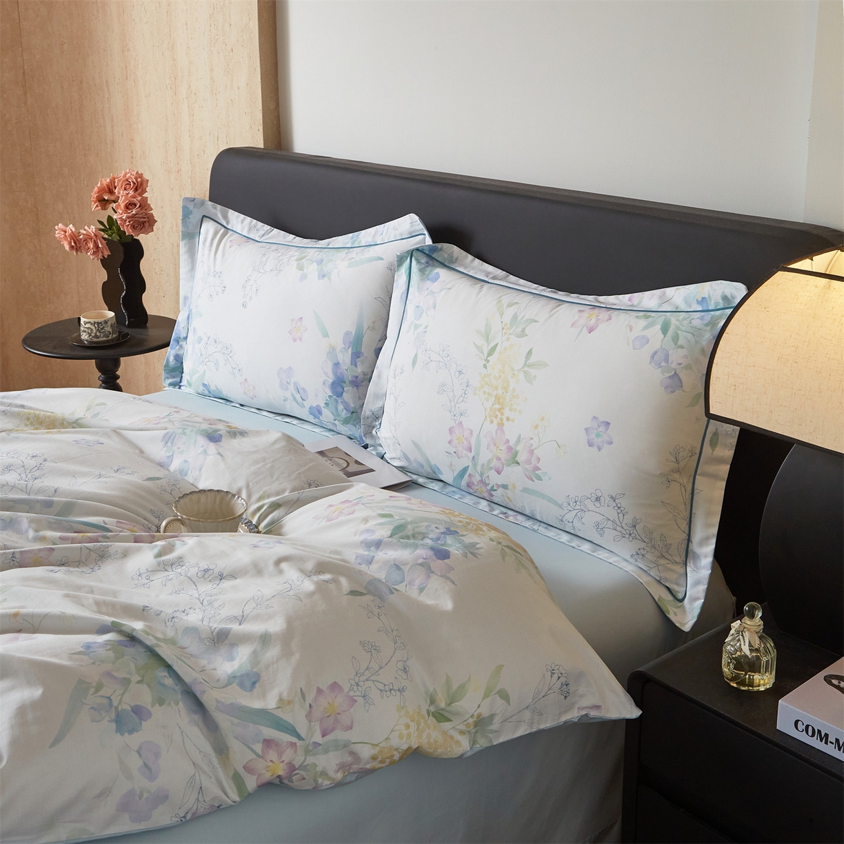 91家纺网 家纺一手货源 找家纺 曼秀琳 2026新款铂金棉数码印花四件套(全棉133*76) 可提供买家秀图片 洛璃-兰