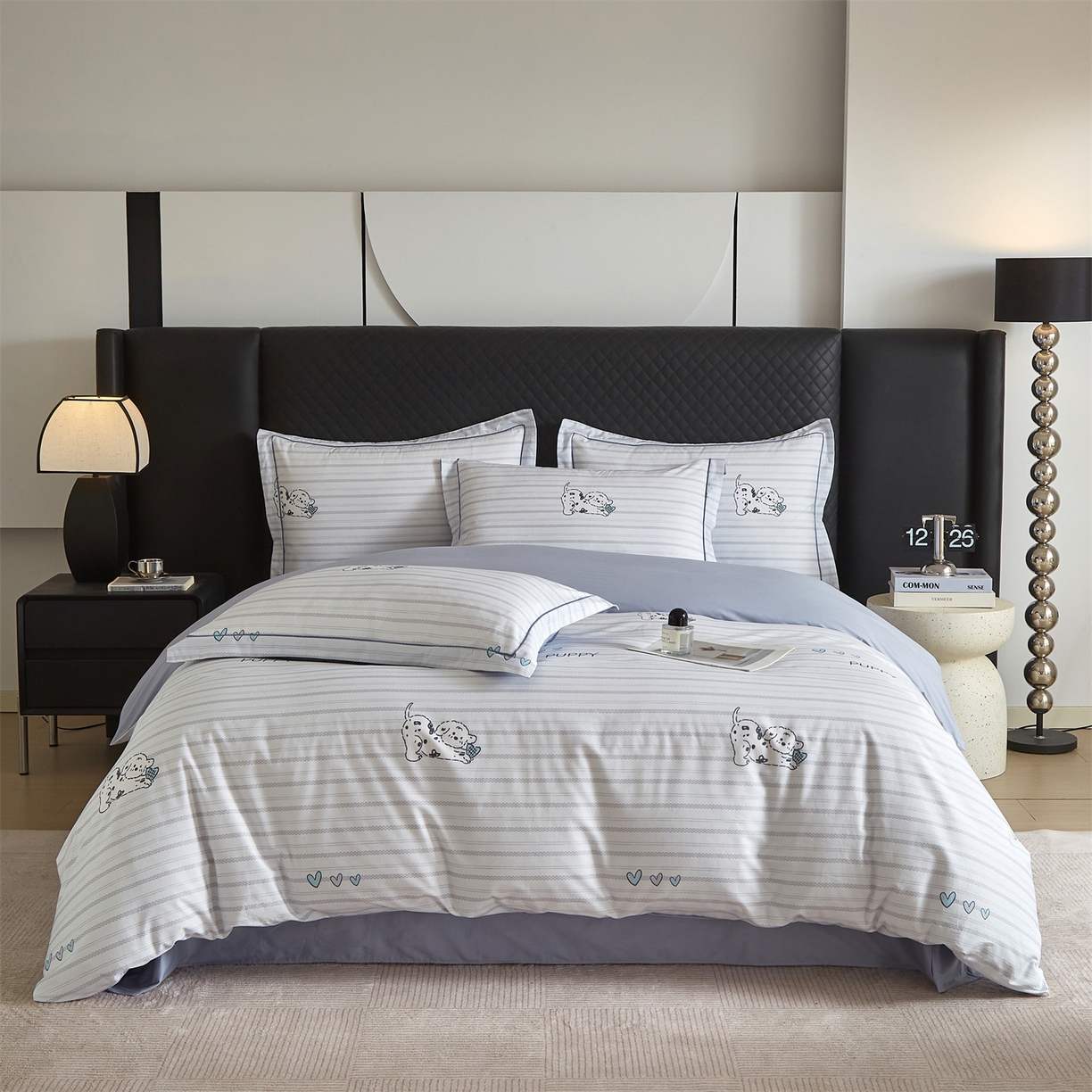 曼秀琳 2026新款铂金棉数码印花四件套(全棉133*76) 可提供买家秀图片 小奶盖-兰