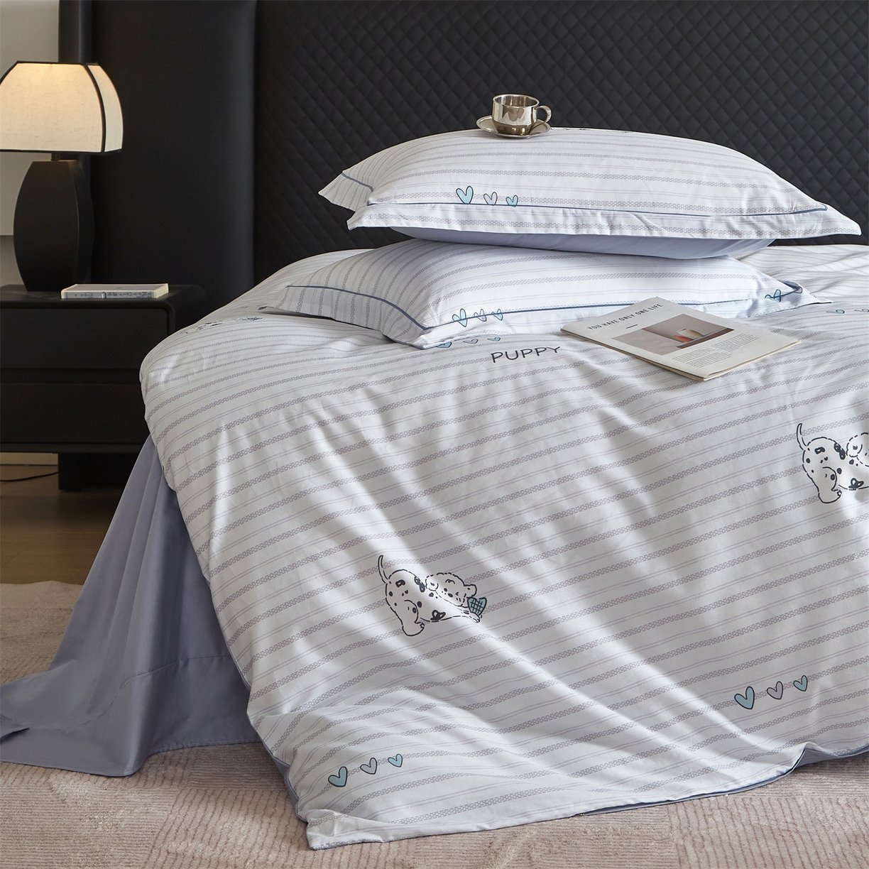 91家纺网 家纺一手货源 找家纺 曼秀琳 2026新款铂金棉数码印花四件套(全棉133*76) 可提供买家秀图片 小奶盖-兰