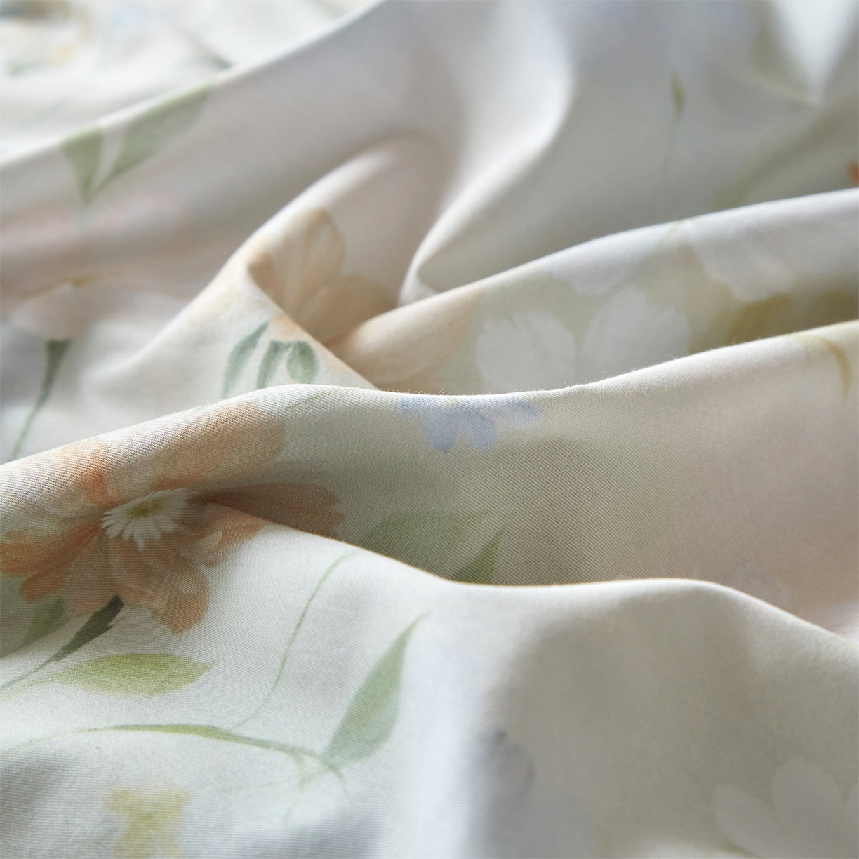 91家纺网 家纺一手货源 找家纺 曼秀琳 2026新款铂金棉数码印花四件套(全棉133*76) 可提供买家秀图片 逸风随香-绿