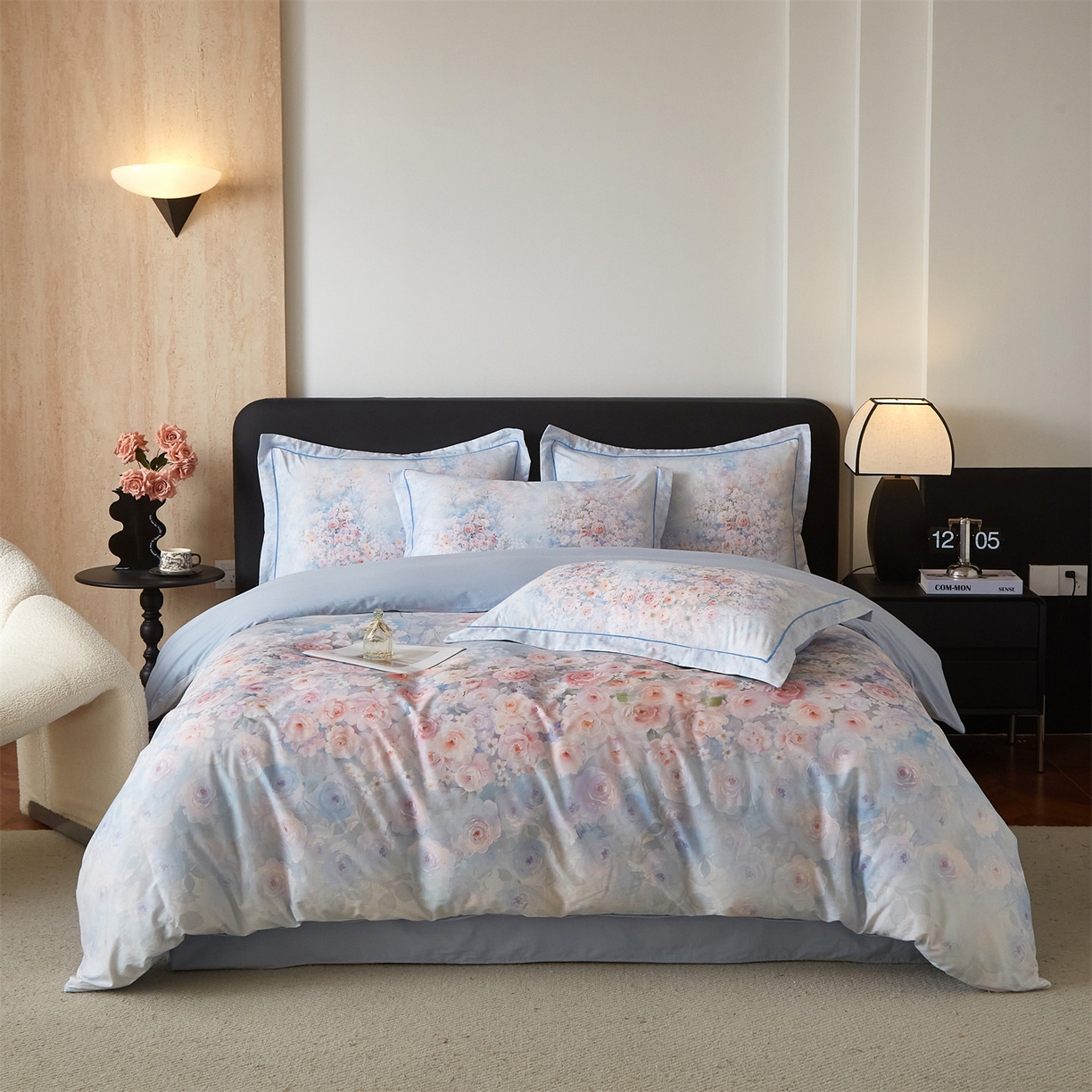 曼秀琳 2026新款铂金棉数码印花四件套(全棉133*76) 可提供买家秀图片 油画意境-兰