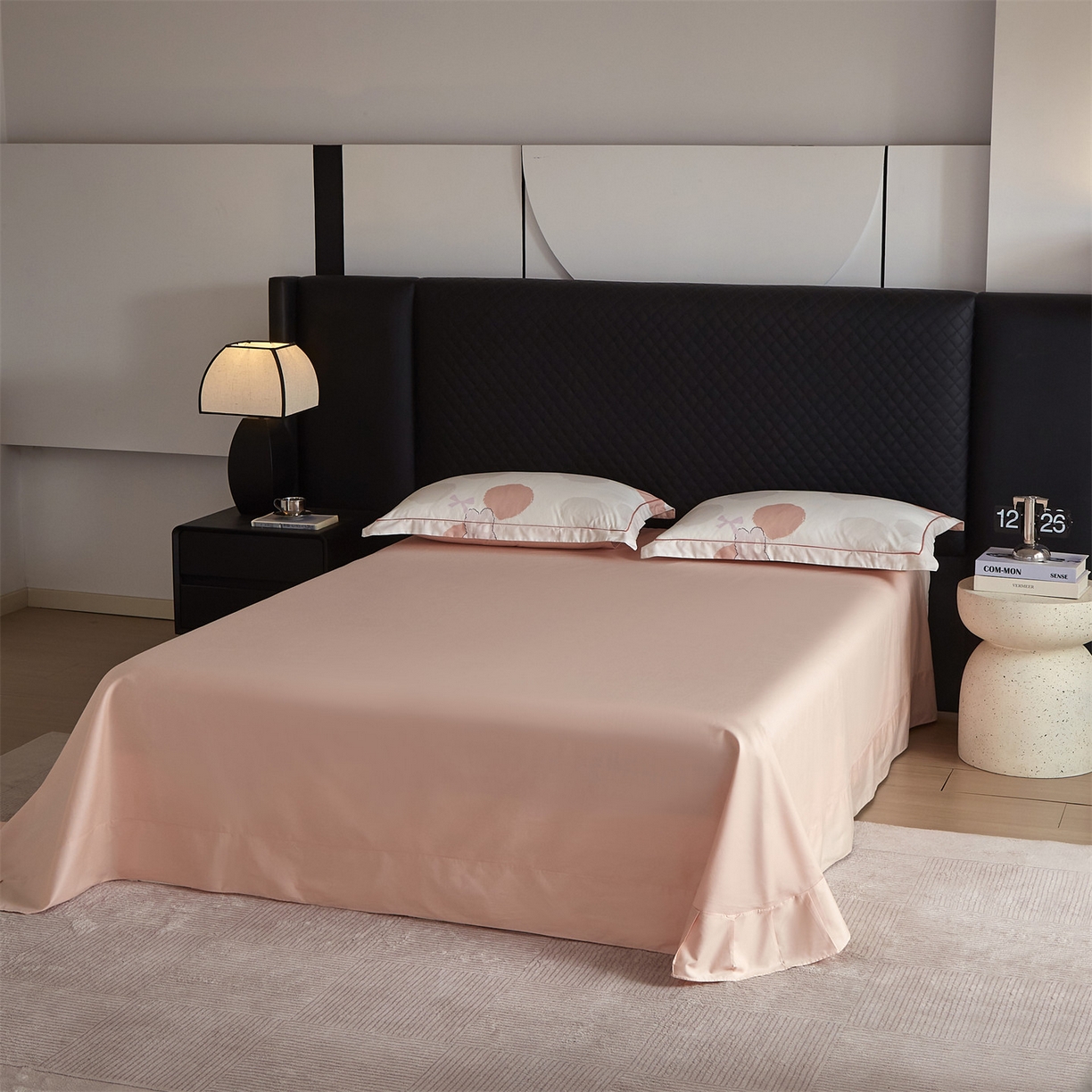 91家纺网 家纺一手货源 找家纺 曼秀琳 2026新款铂金棉数码印花四件套(全棉133*76) 可提供买家秀图片 圆点精灵-桔