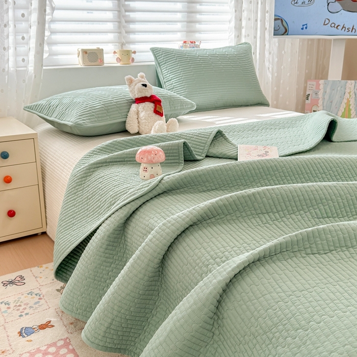 91家纺网 家纺一手货源 找家纺 （总）雅萱家纺 2026新款双面全棉高温砂洗床盖系列