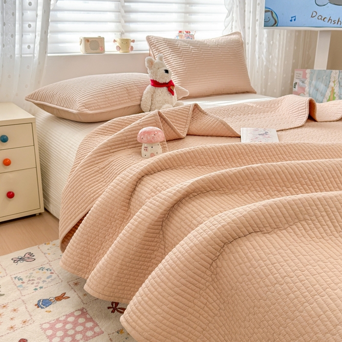 91家纺网 家纺一手货源 找家纺 （总）雅萱家纺 2026新款双面全棉高温砂洗床盖系列